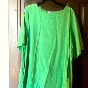 Cos green shift dress - bateau neckline